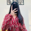Cotton Flared Floral Print Aliacut Peplum Top